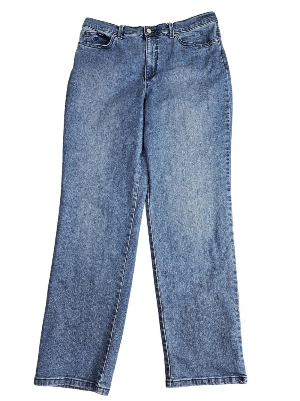 Gloria‎ Vanderbilt Amanda Straight Jeans Womens 16 Med Wash High Rise Stretch
